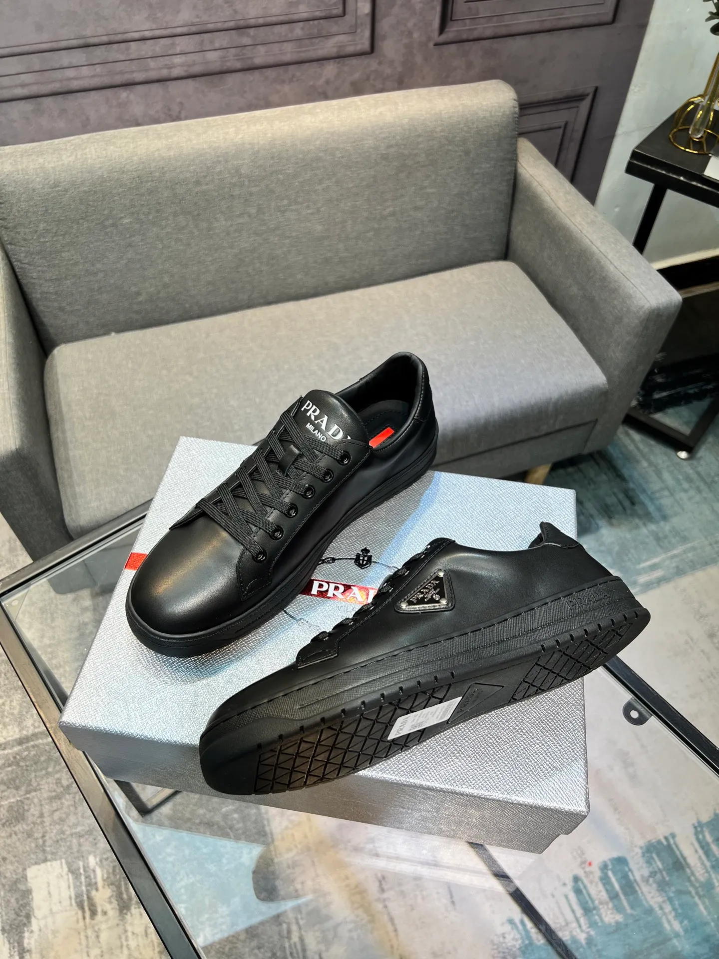 Men's shoes 💰540 [PRADA] Men's shoes are popular in the counter, official website synchronization, 1 high-quality shipment ✔️ Original frosted cowhide + cowhide lining, 1🆚1 replica, original sole, 38-45 (45 customized, non-refundable)